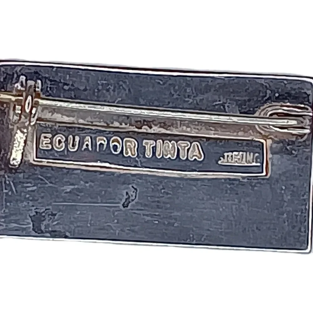 Vintage Joaquin Tinta Ecuador Cat Brooch Pin Sterling Silver Abstract MCM
